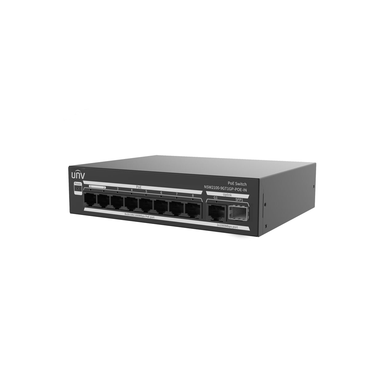 UNV NSW2100-9GT1GP-POE-IN, 8 Port POE Switch with Lite Cloud Management