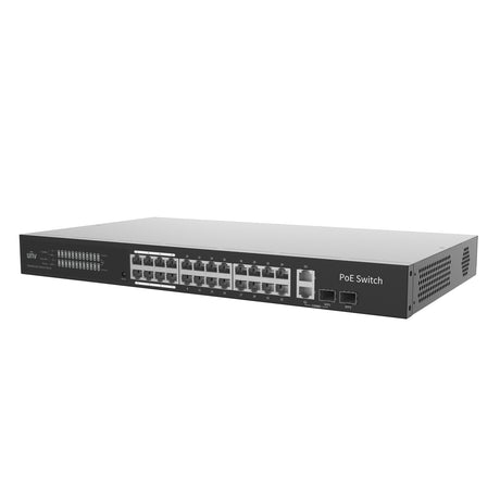 UNV NSW3000-25GT1GP1GC-POE-IN, 24 Port Gigabit, 370W Cloud Managed Ethernet PoE Switch