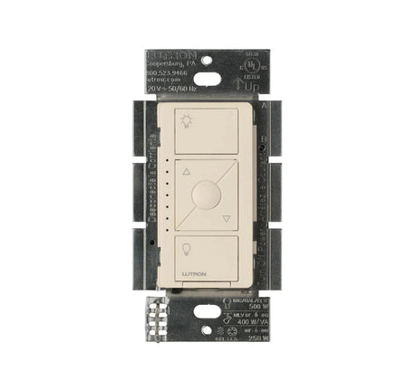 Lutron PD-6WCL Caseta Wireless in-wall dimmer; 50 W CFL/LED, 600 W Incandescent/Halogen, Single pole - Ivory