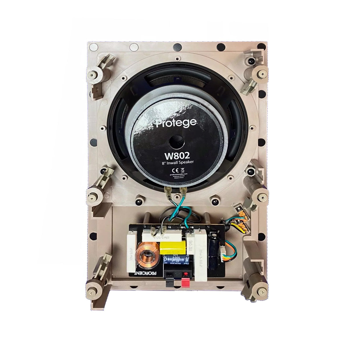 Proficient W802, In-wall speaker with 8" graphite woofer, 1" pivoting aluminum tweeter and tone switches (Pair)