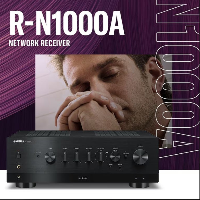 Yamaha R-N1000ABL, Stereo receiver with Wi-Fi, Bluetooth®, Apple AirPlay® 2, and HDMI , MusicCast, Black