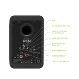 Kanto REN, 200W Powered Bookshelf Speakers with HDMI ARC, USB-C, and Bluetooth 5.3, Pair