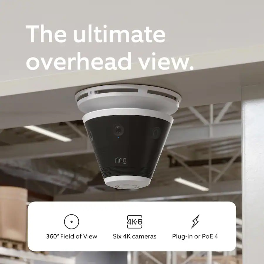 Ring Elite Cam 360° Plug-In and PoE, Six Retinal 4K Smart Cameras, Indoor / Outdoor