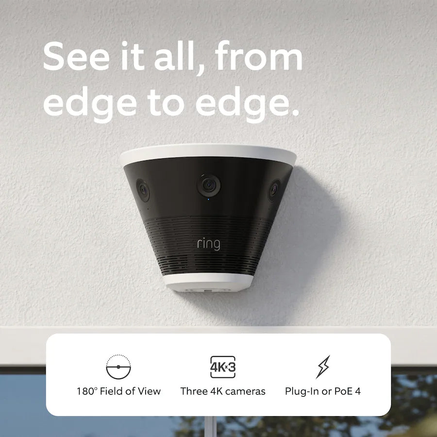 Ring Elite Cam 180° Plug-In and PoE, Retinal 4K Smart Cameras, Indoor / Outdoor