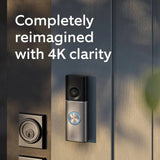Ring Video Doorbell Wired Pro 4K, 10x Enhanced Zoom, and Low-Light Sight, Deep Silver