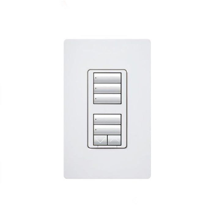 Lutron RRD-HN1RLD-WH, RadioRA 2 seeTouch Wall-Mount CL Wall-Mount CL Hybrid Keypad - Dual-Group w/ Raise-Lower - White