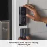 Ring Video Doorbell Battery Plus 2K, with wide-angle video, up to 6x Enhanced Zoom, Night Vision