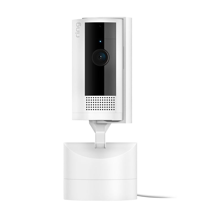 Ring Pan-Tilt Indoor Cam, easy DIY install meets plug-in protection with 360° pan and 169° tilt  white/black