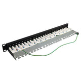 Simply45 (S45-2724S) 24 Port Loaded STP Cat6/6a Patch Panel, 1RU, 110 style, cable management bracket