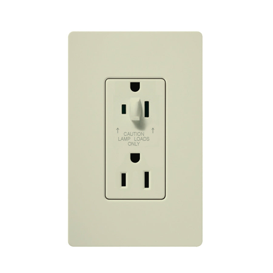 Lutron SCR-15-HDTR Claro 15A Tamper Resistant Receptacle - Half Dimming
