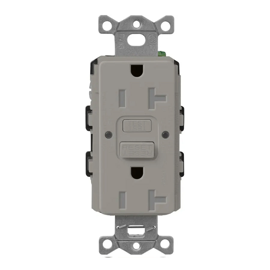 Lutron SCR-20-GFST, 20A, GFCI Receptacle, Tamper Resistant, Self Testing Recepticle, Cobblestone