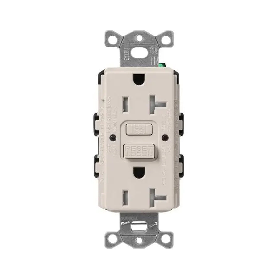 Lutron SCR-20-GFST, 20A, GFCI Receptacle, Tamper Resistant, Self Testing Recepticle, Cobblestone