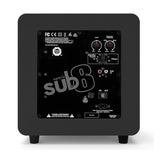 Kanto SUB8V, 8" 300W Sealed Powered Subwoofer and Bluetooth, Matte Black / Vinyl White