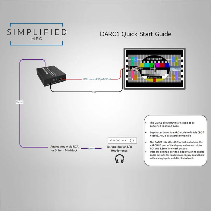 Simplified DARC1, ARC Audio Extractor with Dolby downmix capability