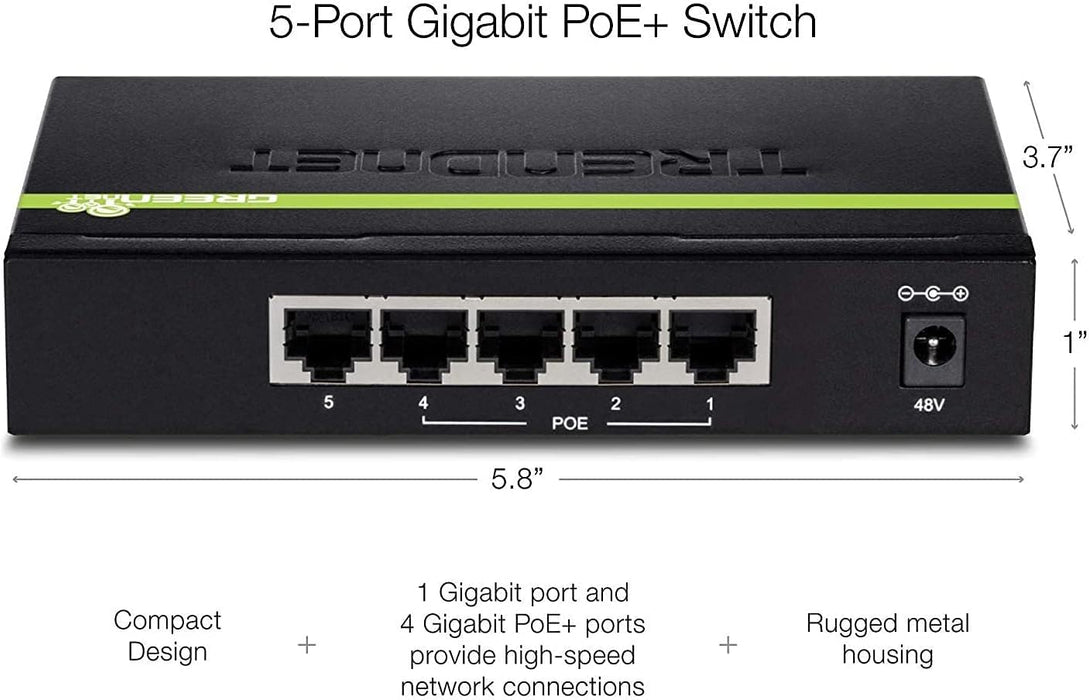 TRENDnet TPE-TG50g 5-port Gigabit PoE+ Switch