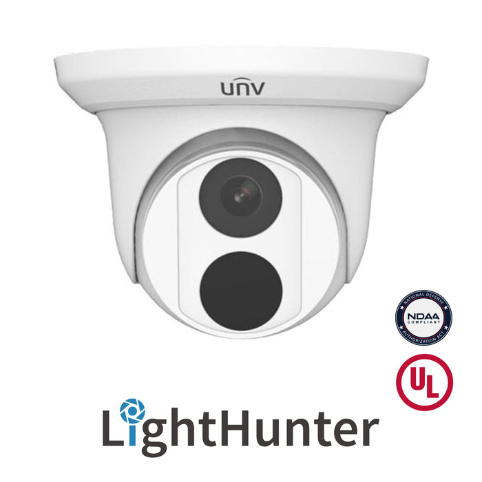 UNV EC-T4F28M-V3, (4MP) Turret, IPC 2.8mm (97°) Fixed Lens, LightHunter, Microphone, WDR, UL Listed