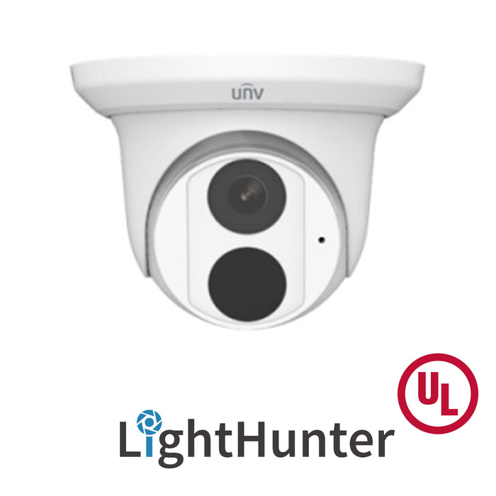 UNV EC-T4F28M-V3, (4MP) Turret, IPC 2.8mm (97°) Fixed Lens, LightHunter, Microphone, WDR, UL Listed