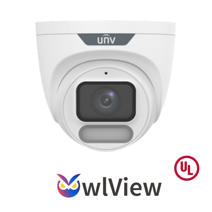 UNV IPC3624SR-ADF28KM-WP, (4MP) Turret, IPC 2.8mm Fixed Lens,OwlView, Microphone, WDR, UL Listed