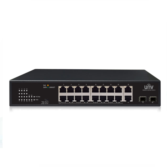 UNV NSW2010-18GT2GP-POE-IN, 16 Port Gigabit POE Switch with 2 GB Uplink