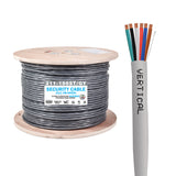 Vertical Cable (18/6 Alarm-Security Cable) 18AWG, 6 Conductor, Stranded, Wooden Spool, 1000ft, Gray
