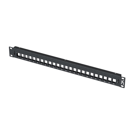 Vertical Cable (Optical Fiber Rack-Mount Panel) Keystone-Module, 1-RMU, 24-Position, Blank Without Label Holders