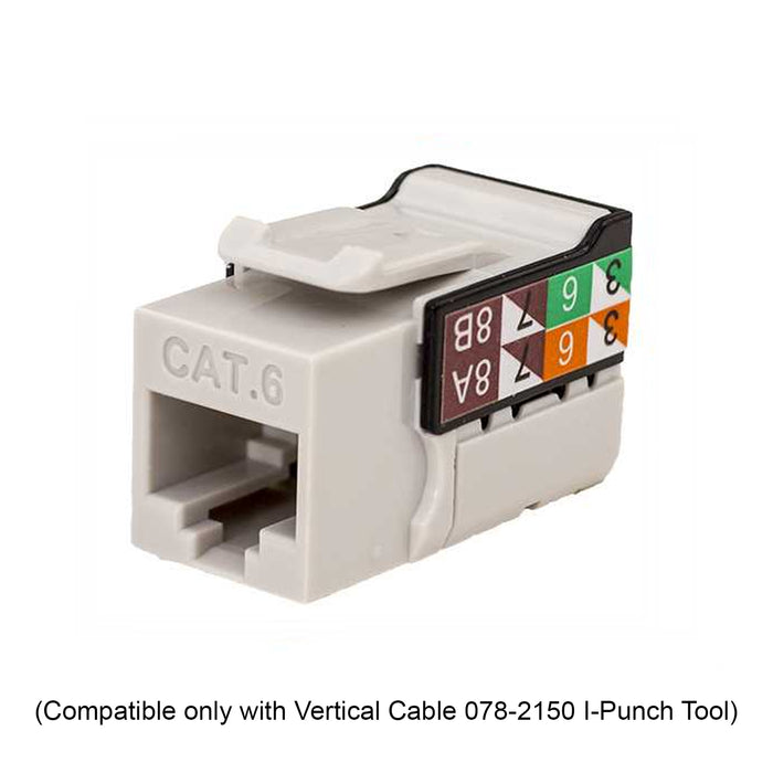 Vertical Cable (CAT6 Keystone) Jack 90 Degrees, RJ45, White / Orange / Blue (Each)