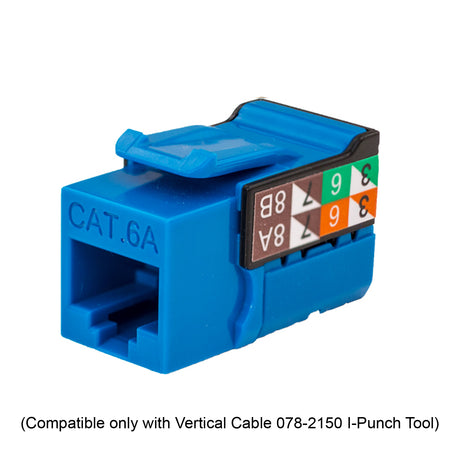 Vertical Cable (CAT6A Keystone Jack 90 Degrees) CAT6A Keystone,  White / Blue / Orange (Each)