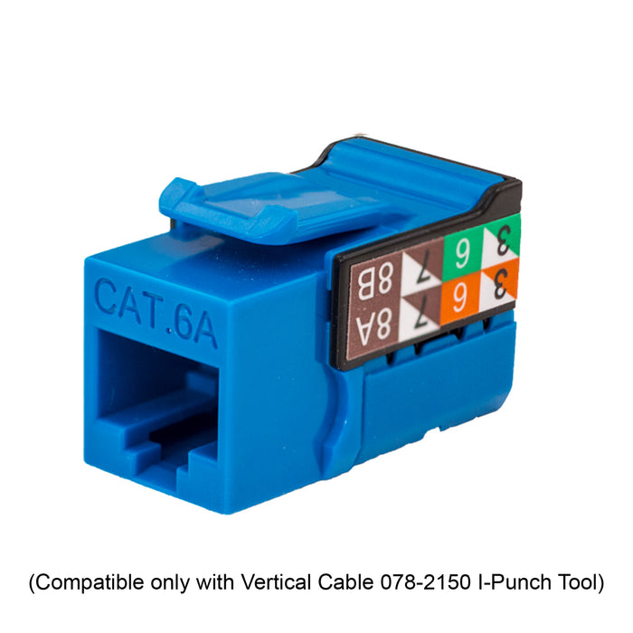 Vertical Cable KEYSTONE CAT6A 90 Degrees, Blue / White / Orange (Each)