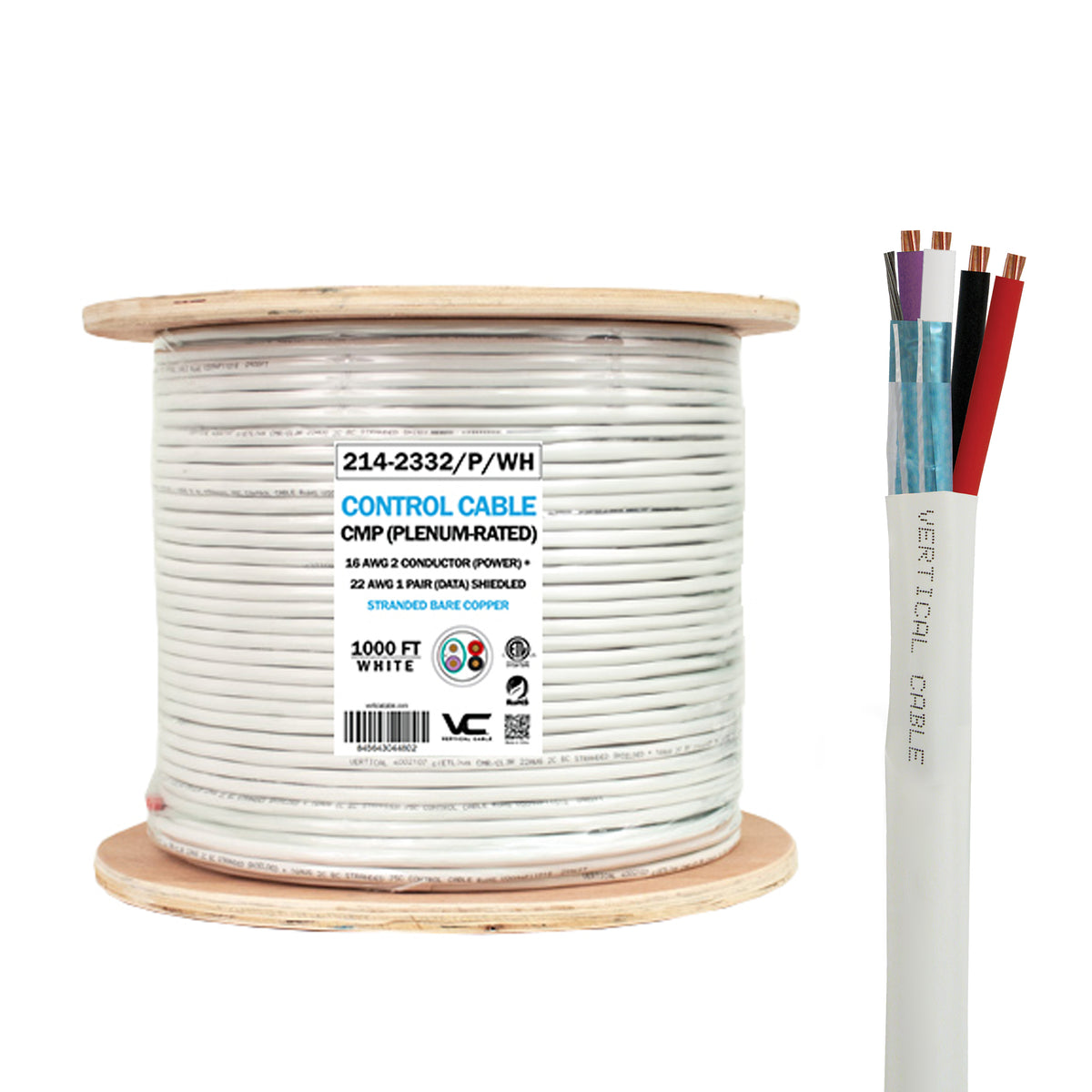 Vertical Cable (Lightning Control System Cable Plenum)16/2 (Power) + 2 ...