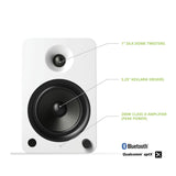 Kanto YUP6W, Passive 5.25" Speakers with 1" Silk Dome Tweeter and 5.25" Kevlar Woofer, Pair
