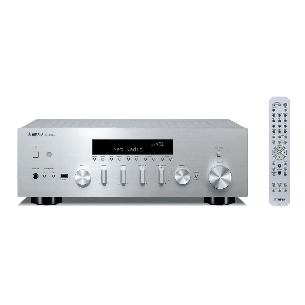 Yamaha R-N600ASL, Stereo receiver with Wi-Fi, Bluetooth, and Apple AirPlay 2 , MusicCast, Silver