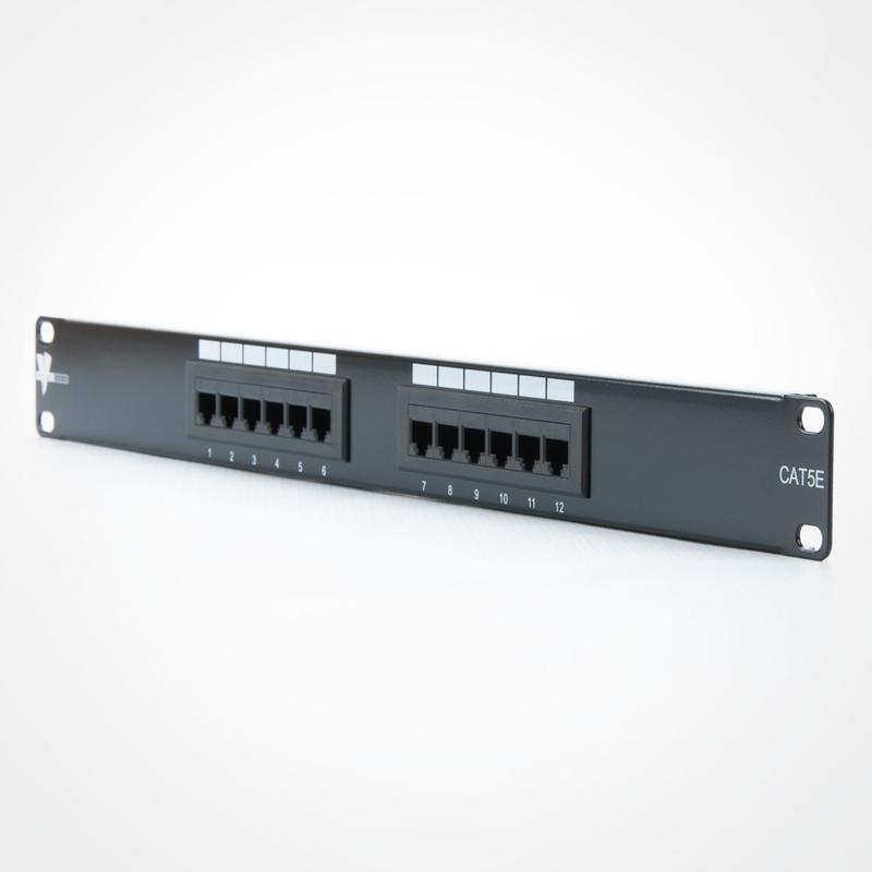 Vertical Cable (12 Port Patch Panel CAT5e 1U) Patch Panel 1U, CAT5e, 12 Port (UL)