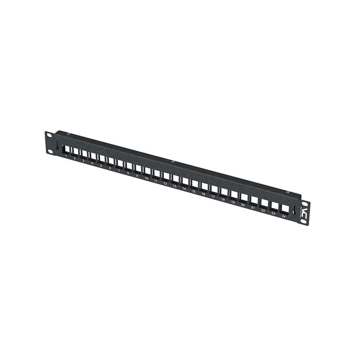 Vertical Cable (Optical Fiber Rack-Mount Panel) Keystone-Module, 1-RMU, 24-Position, Blank Without Label Holders