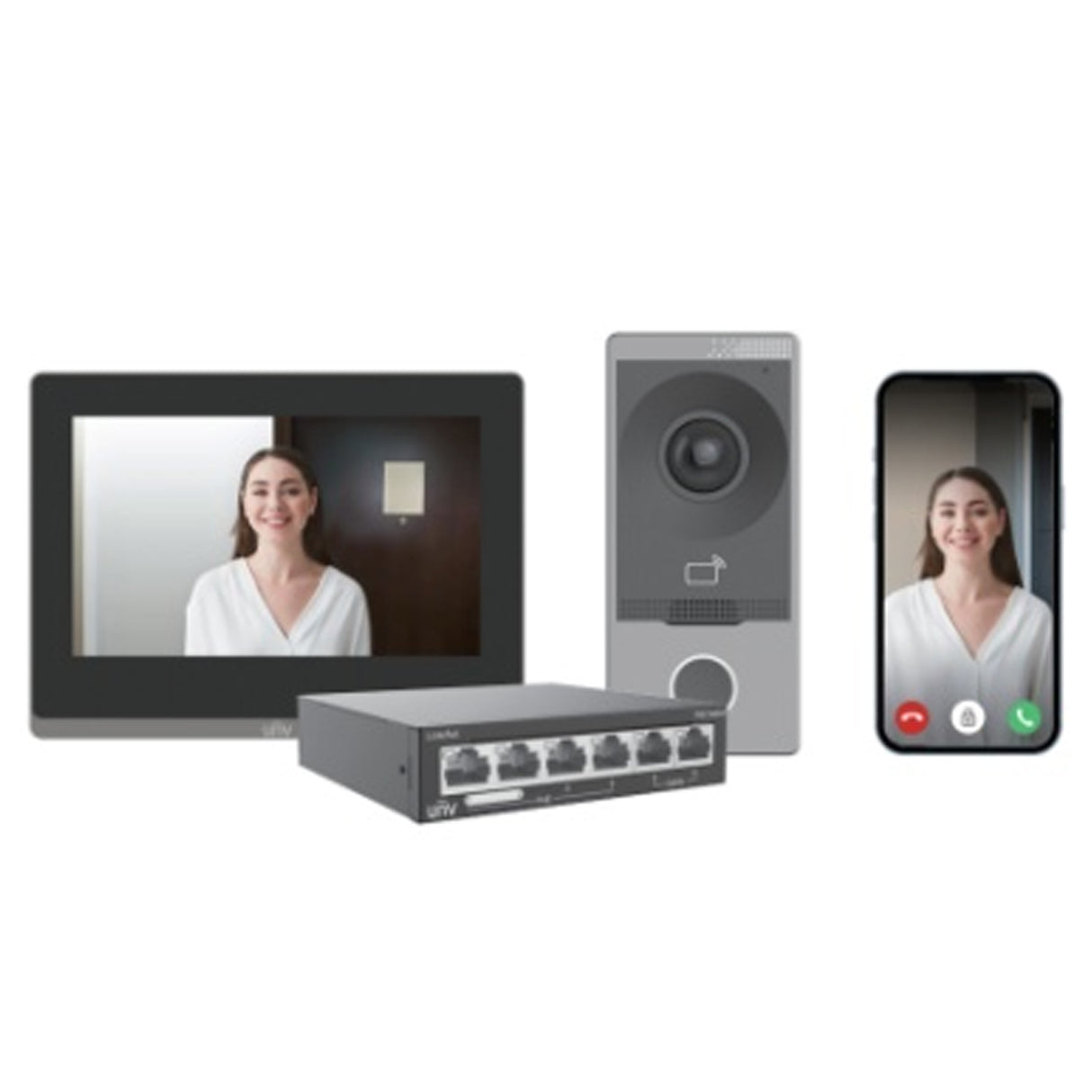 UNVKIT/201S/3725/NSW2020,(2MP) Video Intercom KIT (PoE switch)