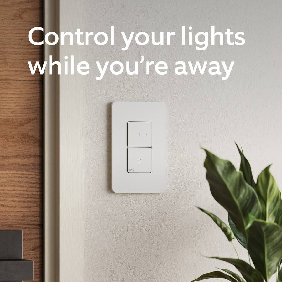 Ring Smart Light Switch, no base station needed, neutral wire required, single pole switch