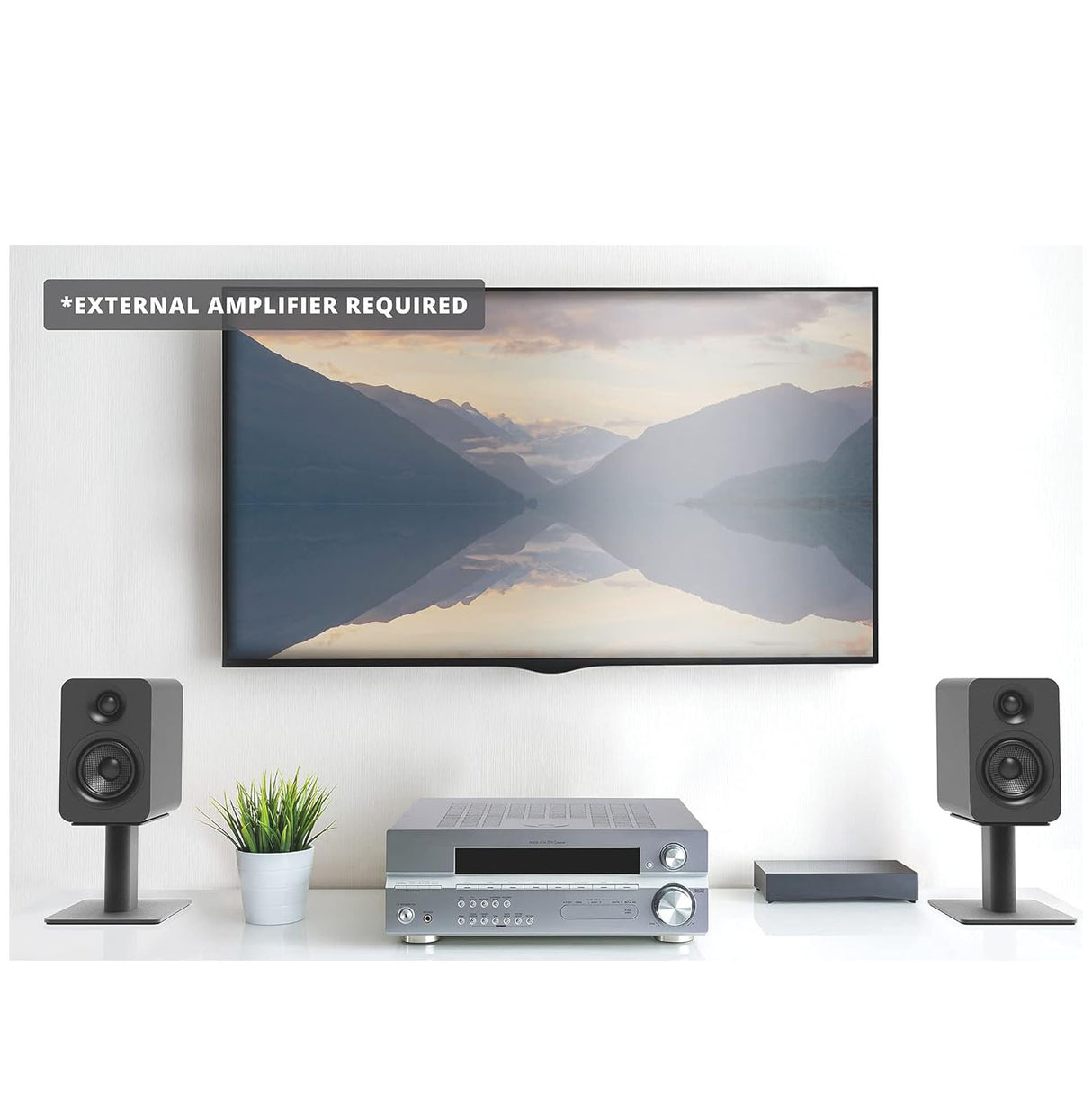 Kanto YUP4, Passive 4" Speakers with 1" Silk Dome Tweeter and 4" Kevlar Woofer - Black, Pair