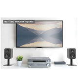 Kanto YUP4, Passive 4" Speakers with 1" Silk Dome Tweeter and 4" Kevlar Woofer - Black, Pair