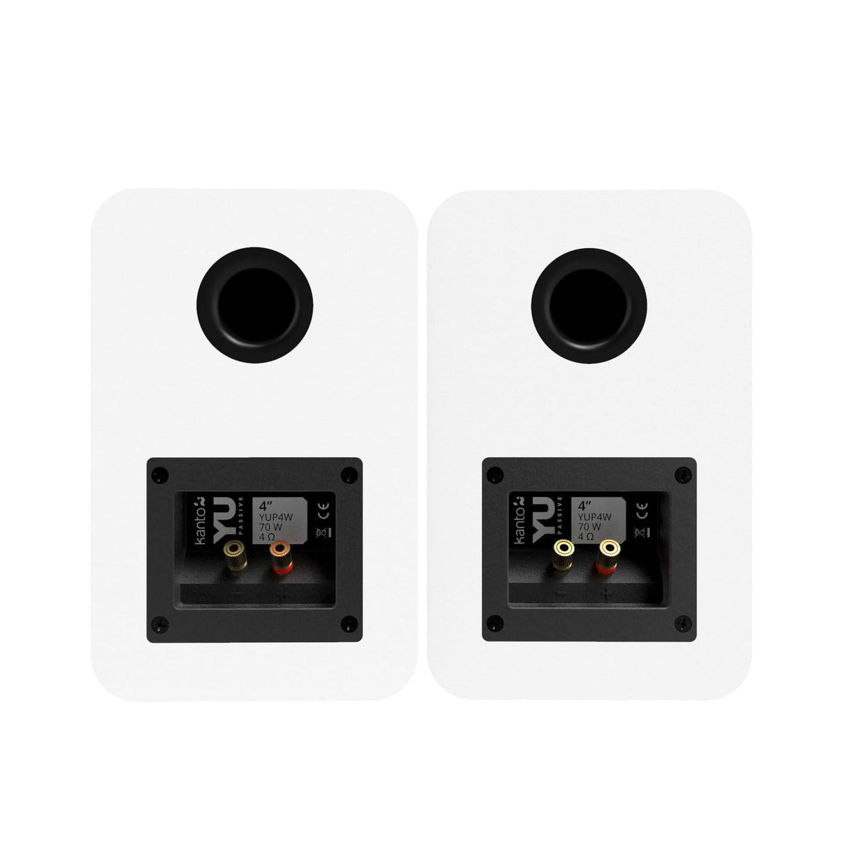 Kanto YUP4, Passive 4" Speakers with 1" Silk Dome Tweeter and 4" Kevlar Woofer - Black, Pair