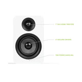 Kanto YUP4, Passive 4" Speakers with 1" Silk Dome Tweeter and 4" Kevlar Woofer - Black, Pair