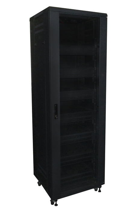 DirectConnect DCRM12U Rack Mount Unit Assembled Includes Shelves, Fans and Casters 23" Deep.