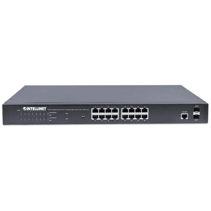 Intellinet 561341, 16-Port Gigabit Ethernet PoE+ Web-Managed Switch with 2 SFP Ports