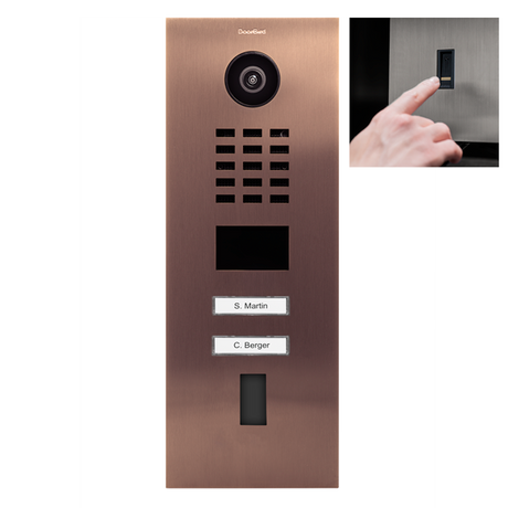 DoorBird D2102FV, Surface & Flush Possible, IP Video Door Station,  Fingerprint 50, 2 Units, 2 Call Buttons, (Housings sold separately)