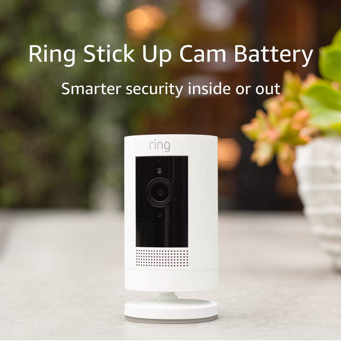 Ring Stick Up Cam Battery, Indoor/Outdoor Standard Security Camera (Black / White)