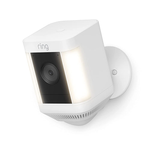 Ring Spotlight Cam Plus, Battery, Two-Way Talk, Color Night Vision, and Security Siren (White-Black)