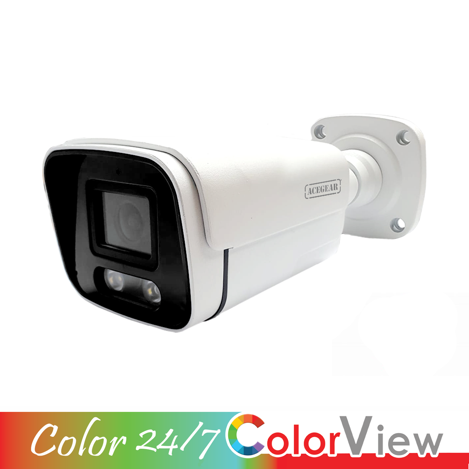 #Acegear CT3207-CV (2MP) Bullet, TVI/AHD/CVI/CVBS/ 2.8mm Fixed Lens, Color View 50ft. DWDR.