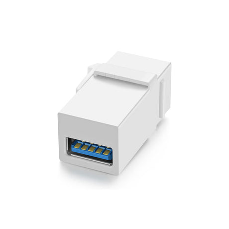 Acegear USB30COUPWH USB 3.0 A  Female to A Female Keystone, White  (Each), Closeout