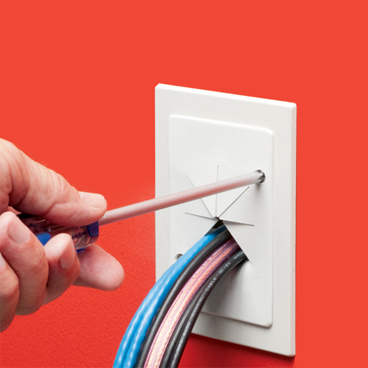 Arlington CE1RP Larger Cable Entry Bracket w/ Slotted Cover, White (Each)