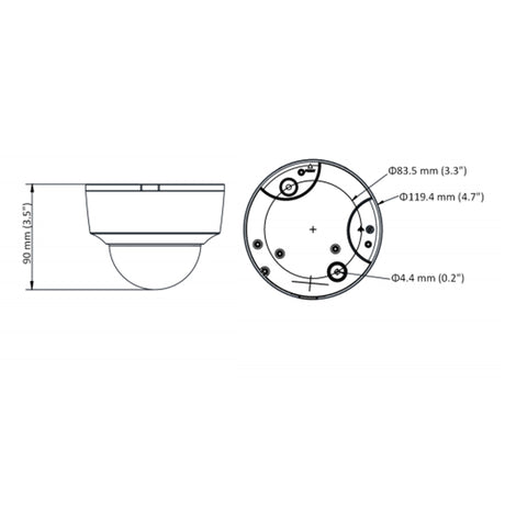 Acegear CI2202HDMI, (2MP) Dome, IPC, HDMI Output, 2.8mm FIxed Lens,  Night Fight EXIR 100ft 48vPoE.