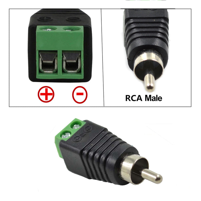 Acegear VBRCAM RCA Connector Male with Screw Terminal (10 Pack)