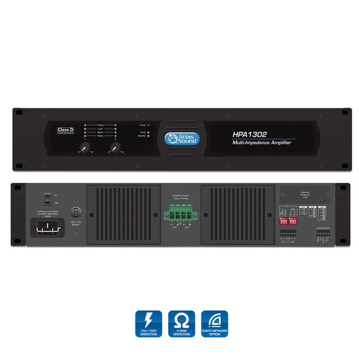 AtlasIED HPA1302 / Dual-channel, commercial amplifier ( 1300-watt )